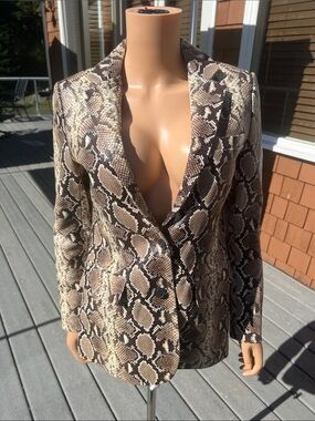The Kooples Snake-Print Blazer Jacket  in 100% calfskin - size 1 or S